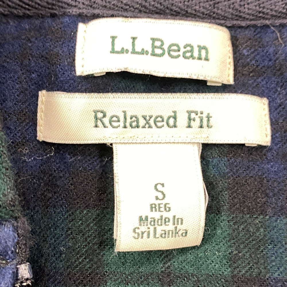 L.L. Bean Flannel Hoodie Womens Small Heritage Cotton Relaxed Fit Scotch Plaid - Picture 3 of 9